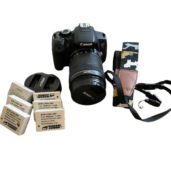 Canon EOS Rebel camera w/6 rechargeable batteries, charger...